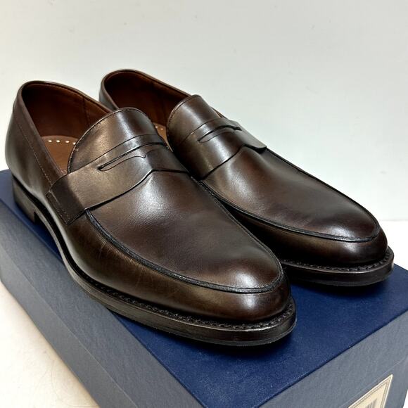 NIB Allen Edmonds x Brooks Brothers Presidio Penny Loafers Brown USA 10.5 D main image 11